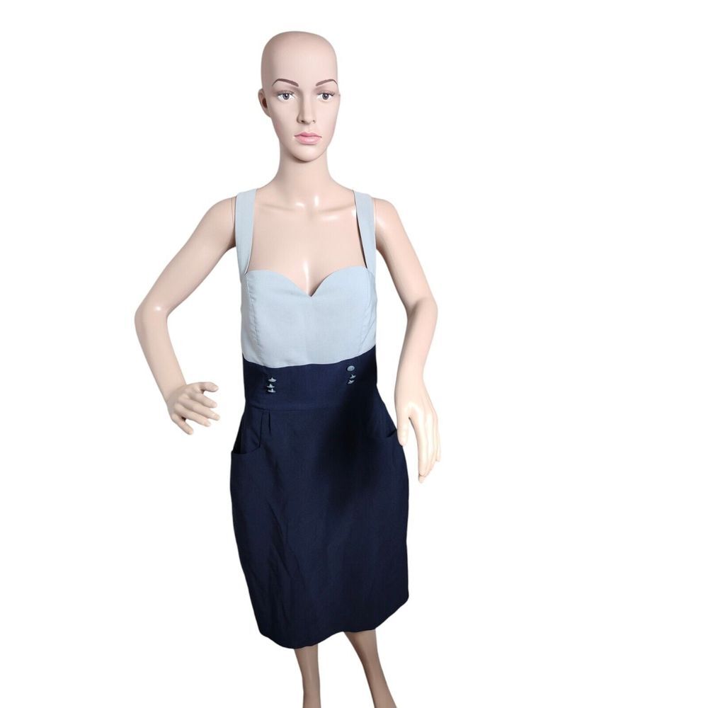 Arden B Wet Seal Dress Women's‎ Large Gray Blue Cottagecore Prairiecore Farmcore